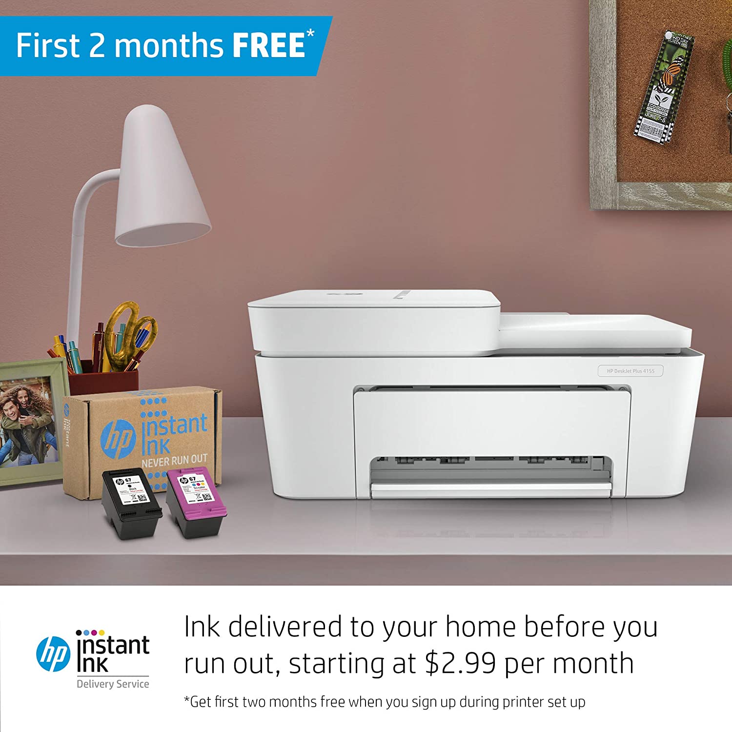 HP DeskJet Plus 4155 Wireless All-in-One Printer | Mobile Print, Scan & Copy | HP Instant Ink Ready | Auto Document Feeder (3XV13A) HP DeskJet Plus 4155 Wireless All-in-One Printer | Mobile Print, Scan & Copy | HP Instant Ink Ready | Auto Document Feeder (3XV13A)